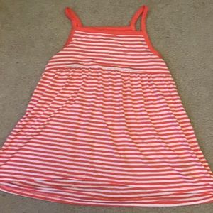 Salmon and white stripped tank top